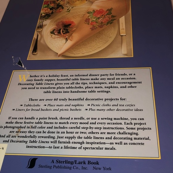 Decorating Table Linens- hardcover- amazing amount of table linens to make- used - Picture 8 of 9